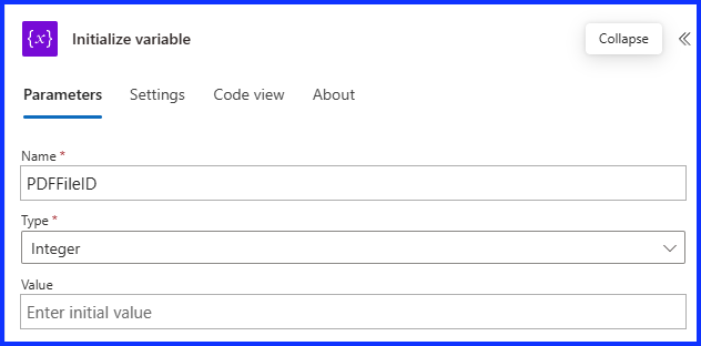 Initialize Variable