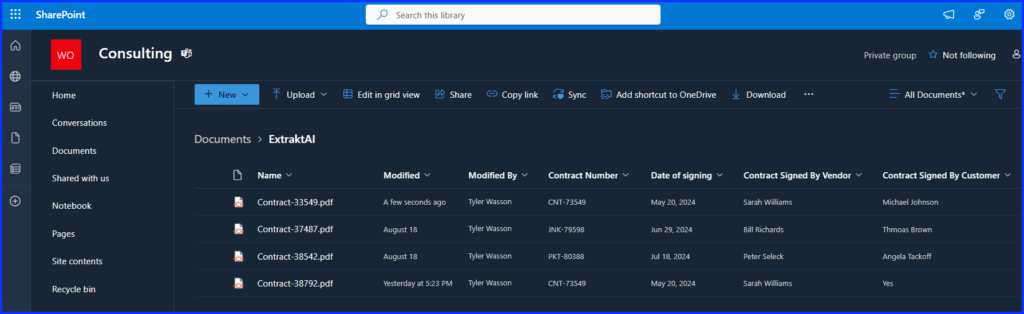 SharePoint Document Library End Result