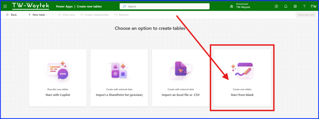 Create Blank Table