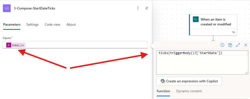 Compose StartDateTicks