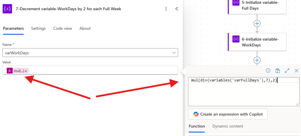 Initialize Variables Work Days by 2