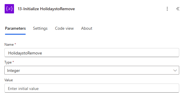 Initialize Holidays to Remove